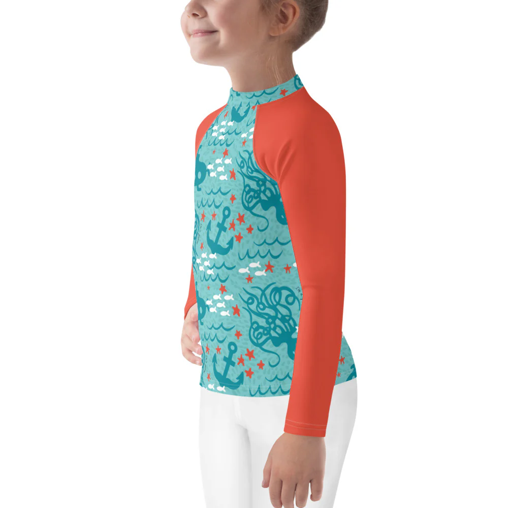 bumGenius Summer Swimwear Little Kid Rash Guard - Jules - Image 3